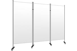 VEVOR Office Partition 102" W x 14" D x 71" H Room Divider Wall 3-Panel Office Divider Folding Portable Walls Divider with No
