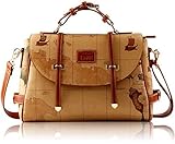 B.ANGEL Retro Vintage Style PVC Leather Map Women Fashion Crossbody Handbag Shoulder Bag Purse