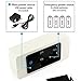 OCT17 Wooden Digital Alarm Clock, Multi-Function Smart Alarm Clock, LED Light Alarm Clock with USB Power Supply, Voice Control, Thermometer - White