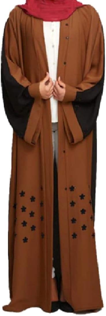 AngelSpace Women Muslim Middle East Premium Islamic Embroidered Muslim Abaya