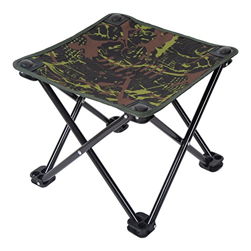 Ultralight Camping Chair, Pantete Collapsible Folding Stool Portable for Travel/Hiking/Gardening/Fishing/Beach/Camping, Mini Outdoor Slacker Chair with Carrier Strap Bag, 12.4’’x12.4’’x11’’ Camouflage