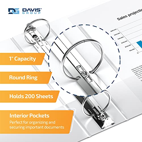 QuickFit View Binder, 1 Inch, Round Ring, White, 6 Pack (8801006