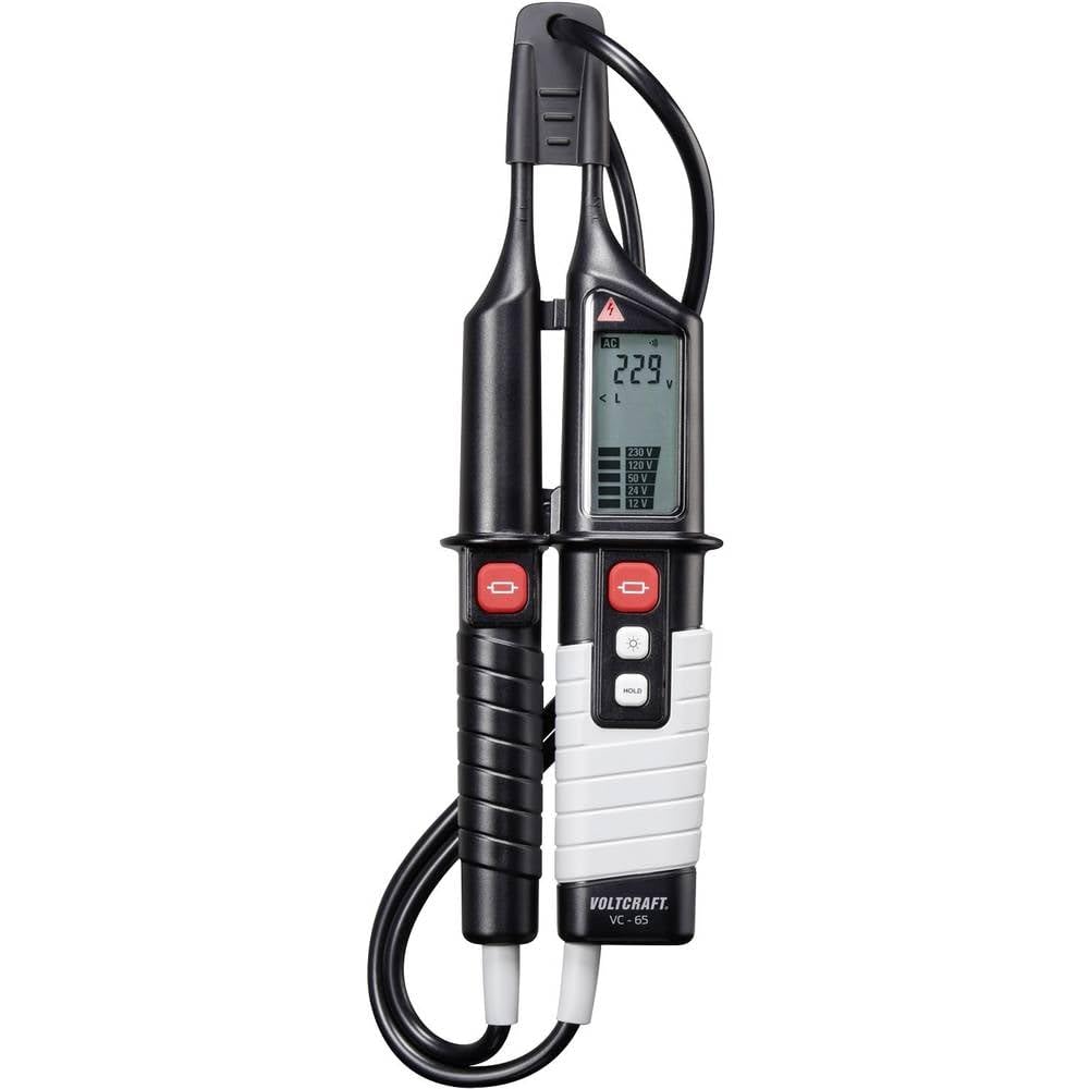 VOLTCRAFT VC 65 Two-Pole Voltage Tester CAT III 1000 V, CAT IV 600 V Acoustics, LCD, LED