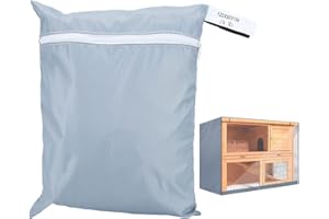 EVTSCAN Rabbit Hutch Rabbit Cage Cover - Indoor Outdoor Rabbit Hutch Cover, Dust-Proof Cover Accessory for Poultry Cage(Grey)
