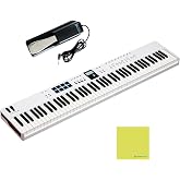 Arturia KeyLab Essential Bundle, 88 mk3 Universal MIDI Controller, White | 61 Keys, Eight RGB Backlit Pads, Nine Encoders and Nine Sliders, USB-C and Five-Pin MIDI Out, Universal Compatibility