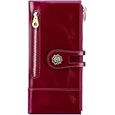 shuainiu Women's RFID Blocking Wallet Soft Leather Clutch Money Ladies Purse Slim Card Holder Organizer Zip Pocket (3013-purple)