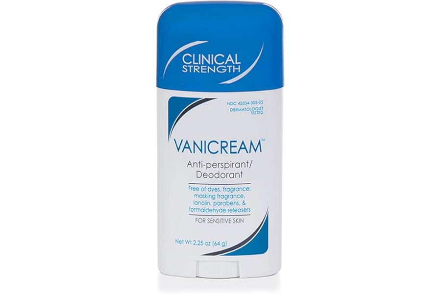 Vanicream Anti-Perspirant Deodorant for Sensitive Skin – 2.25 oz – Clinical-Strength Deodorant with 24-Hour Protection – Unscented