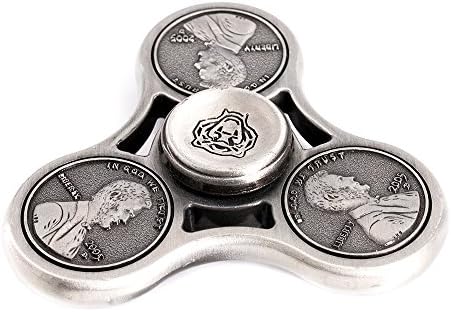 GENAI Tri Fidget Hand Spinner - Ultra Fast Bearings - Finger Toy, Great Gift Smooth Surface Finish Ultra Durable Hand spinner for Adult and Children (coin sliver)