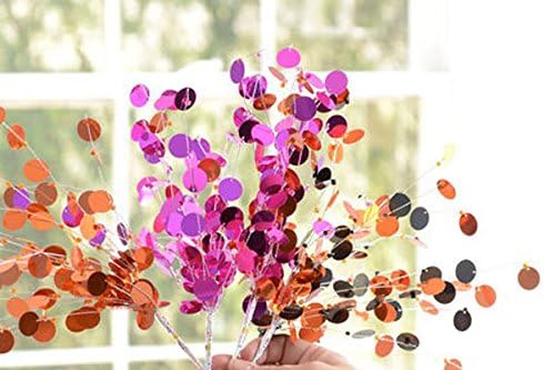 GLITTERVILLE Orange Hot Pink Black Paillette Spangles Decorative Picks - Set 4
