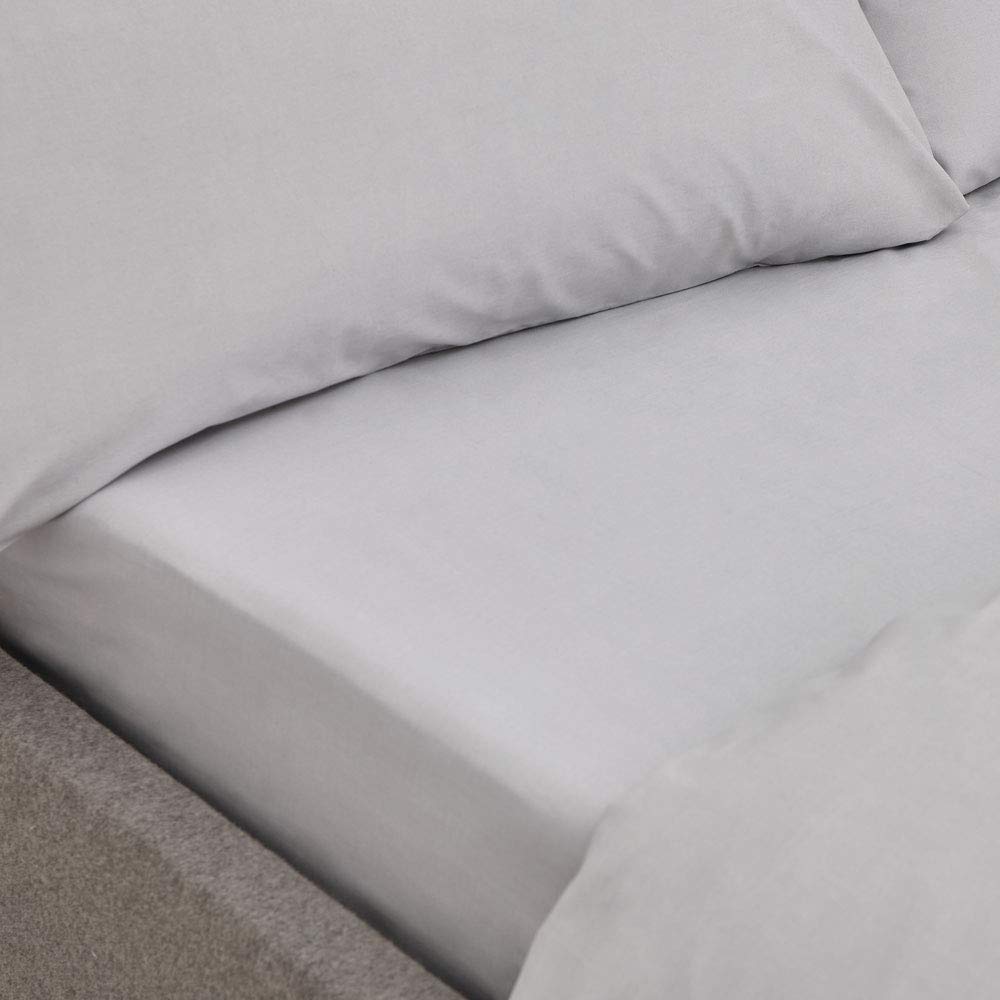 Bianca 200 Thread Count Organic Cotton King Fitted Sheet Silver