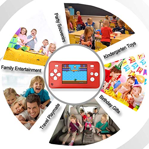 Retro Handheld Games for Kids with Built in 168 Classic Video Games Device Mini Arcade Gaming Machines Portable Electronic Consoles 16 Bit 2.5" Screen (Classic Red) - Thumbnail 4