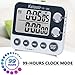 Digital Kitchen Timer Magnetic Back,Cooking Timer,Large Display Loud Alarm Count-Up & Count Down Dual Timer for Cooking Baking,Volume Adjustable,ON/OFF Switch,Battery Including