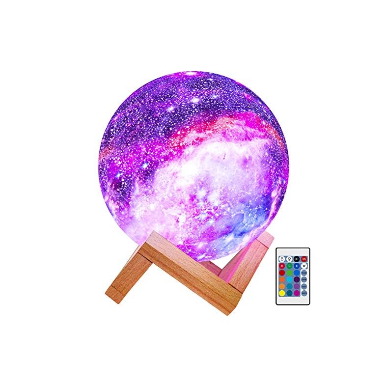 BRIGHTWORLD Moon Lamp Galaxy Lamp 5.9 inch 16 Colors LED 3D Moon Light, Remote & Touch Control Lava Lamp Moon Night…