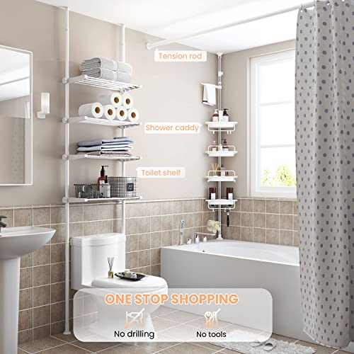 ALLZONE Over The Toilet Storage, Tall Bathroom Organizer, 4Tier
