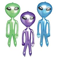 BlockBuster Costumes Custom Bundle Set of 3 60" Assorted Colors Inflatable Martian Alien Prop Toy Decoration