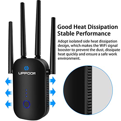 Uppoon 1200Mbps WiFi Range Extender Signal Booster For Home Covers Up Uppoon 1200Mbps WiFi Range Extender Signal Booster For Home Covers Up