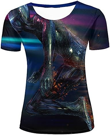 liujinsheng Womens 3D Printed Monster Kneeling On Ground Graphic Casual Couple T Shirts Tops XXL