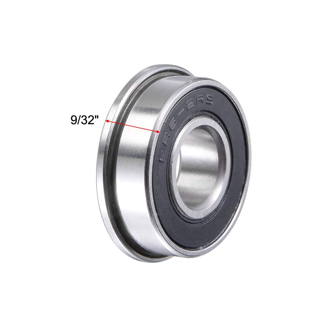 sourcing map FR6-2RS Flanged Ball Bearing 3/8"x 7/8"x 9/32" Sealed Chrome Steel Miniature Ball Bearings 2pcs - Image 4