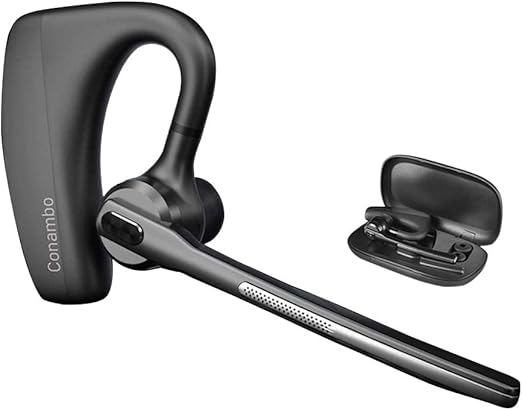 Amazon Com Bluetooth Headset Cvc8 0 Dual Mic Noise Cancellation Wireless Bluetooth Earpiece 5 0 360 Hours Standby Hands Free Earphones For Iphone Android Cell Phones Driver Trucker Business