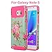 Galaxy Note 5 Case, Sophia Shop 2in1 Drop Protection Dual Layer Heavy Duty Hybrid Armor Rugged Hard Protective Case Cover For Samsung Galaxy Note 5/N9200 (Peony Rose Red)