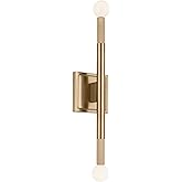Kichler Odensa 2-Light Wall Vanity, Modern Light in Champagne Bronze, Mount Horizontally or Vertically, for Illuminating Art,