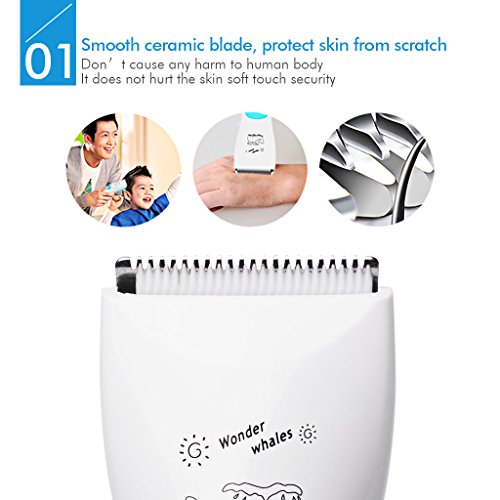Gland GLL-6S Baby Hair clipper, Cordless Haircuts Hair Trimmer for Baby, Women Shaver, Waterproof Quiet Rechargeable Haircutting Kit - Thumbnail 2