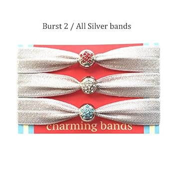 Amazon Com Charming Bands Elastic Ribbon Silver Hair Ties For