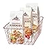 SINARDO Wire Storage Basket Organizer Bin Baskets for Kithen Cabinets Freezer Bedroom Bathroom (2, Rose Gold)