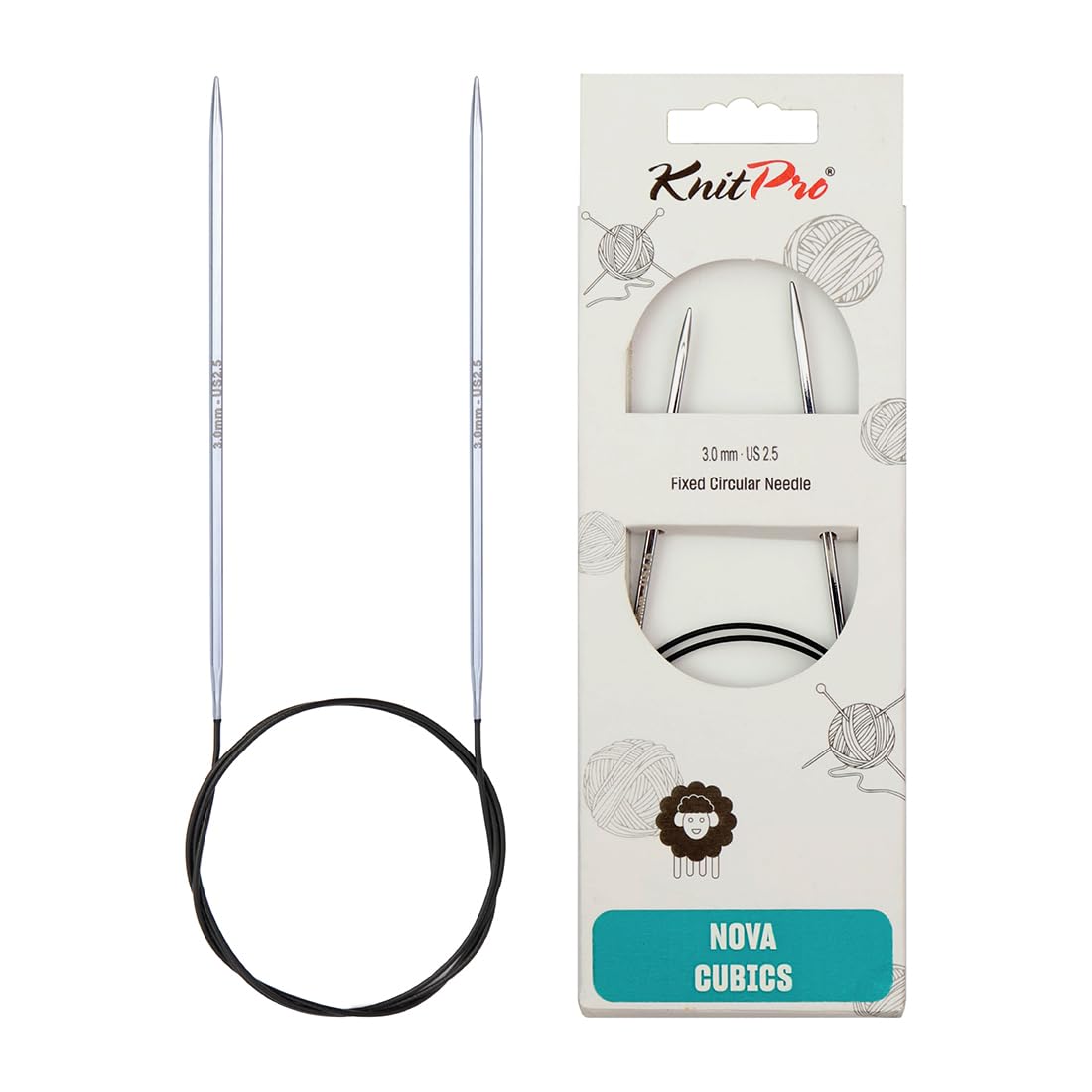 KnitPro Nova Cubics Fixed Circular Needles 16" (40cm) | 3.00mm