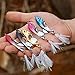 Sougayilang Jigs Fishing Lures Sinking Metal Spinner Bait Micro Jigging Bait-E-2.56in/0.42oz-5PCS with Box