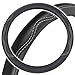 BDK BPA Free Odorless PU Leather Steering Wheel Cover Black - Fit All Standard Size, Non-Toxic, Small 13.5 - 14 inch