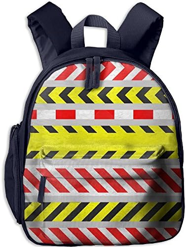 Caution Tape Casual Spacious 12.5"x10.5"x4" Adjustable Hardly Deformed Oxford Cloth Material Any Occasions Girls Boys Kids Backpack Shoulders Backpack