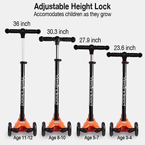YESINDEED 3 Wheel Kick Scooter (Orange)