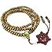 KONOV Mens Womens Wood Bracelet, 5mm Tibetan Beads Buddhist Prayer Mala Necklace, Brown