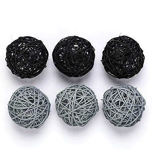 Byher 12 Pack Large Wicker Rattan Balls Decorative Balls For