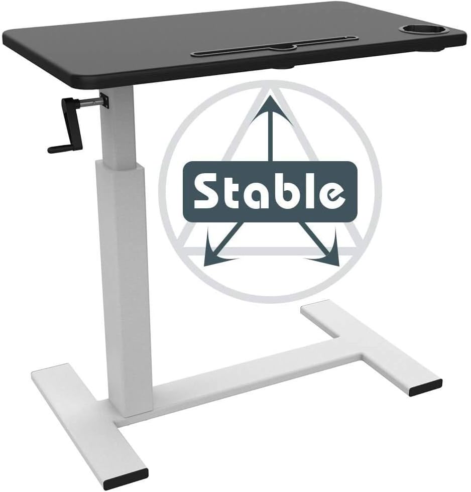 Hospital Bed Table,Balee Overbed Table with Crank Adjustable Height Laptop Table Heavy-Duty Desk Multi-Purpose for Home and Hospital Use: Furniture & Decor