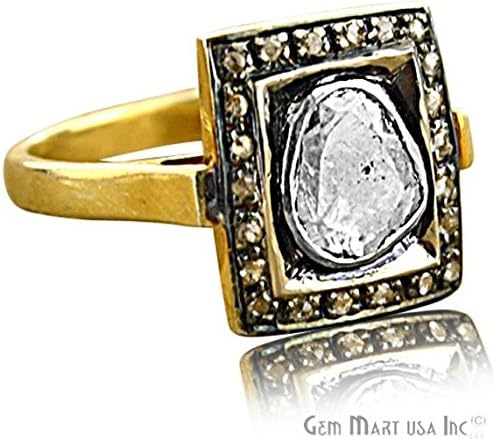 Victorian Estate Ring, 2.20 cts Sliced Diamonds With 0.20 cts of Diamond as Accent Stone (DR-12016)