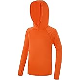 Poekuao Boys Rash Guard Hoodie UPF 50+ Sun Protection Long Sleeve Swim Shirt Quick Dry Kids SPF Fishing Water Beach Shirts