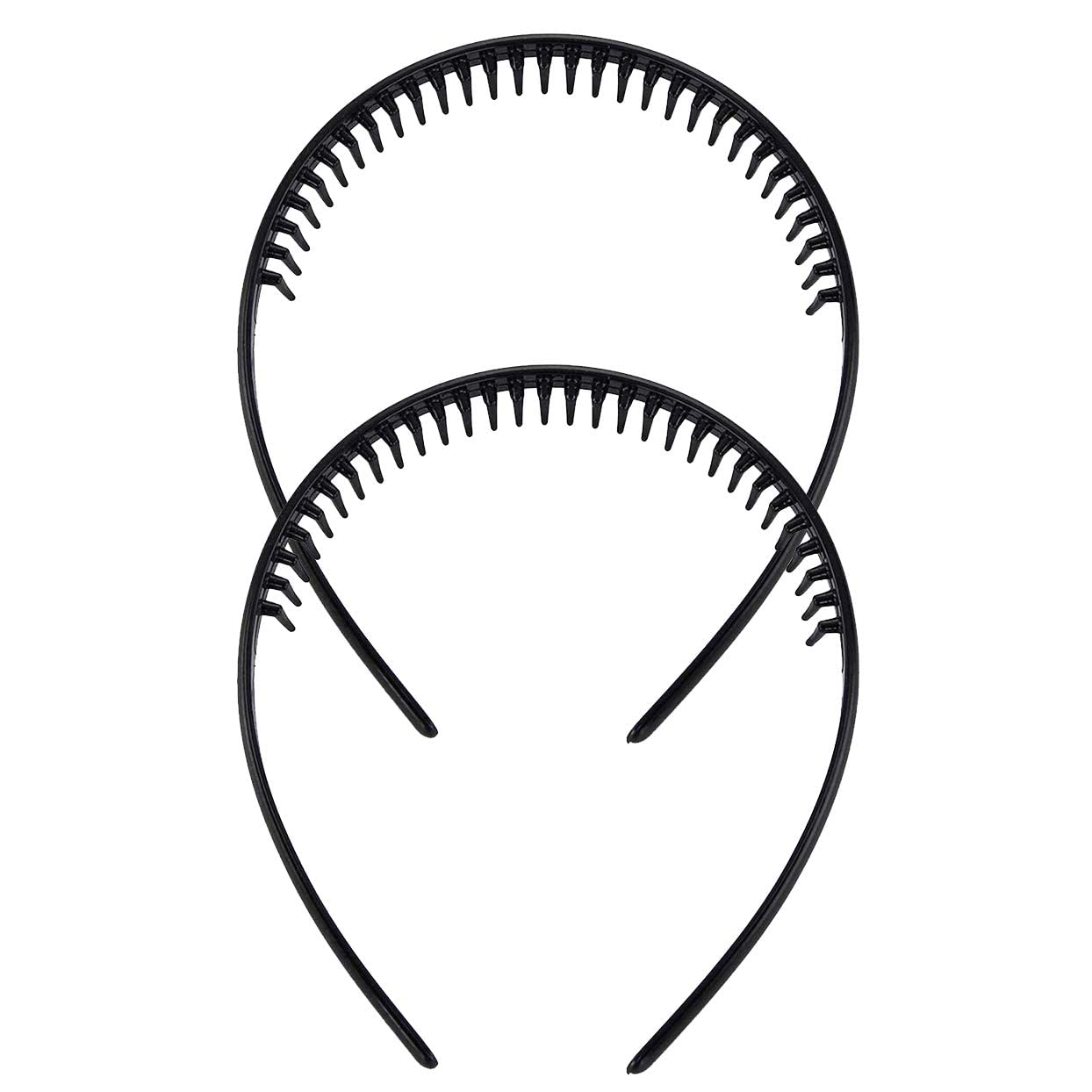 2 Pieces Mens Hair Band, Teeth Comb Shark Tooth Headband Plastic Alice Band Hair Bands with Teeth Grip Headband