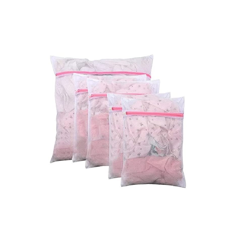 HGUE Mesh Laundry Bags, Washing Machine Bags Fine Mesh Wash Bag with Zip for Delicates Blouse, Hosiery, Underwear, Bra, Lingerie Baby Clothes 4 PCS(1L+2M+2S), S