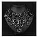 Hamer Black Necklace Prom Bridal Jewelry Set for Wedding Crystal Statement Chokers Necklace Pendant Costume Jewelry for Women (Black)