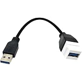 Poyiccot USB 3.0 Keystone Jack Cable, 10Gbps Type A Male to Female Keystone Jack Pigtail Extension Cable for USB 3.0 Wall Plate Connectors Adapter Convertor Cord, (10inch M/F)