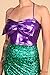 Sidecca Metallic Mermaid Costume Wet Look Halter Cropped Top (X-Large, Bow-Purple)