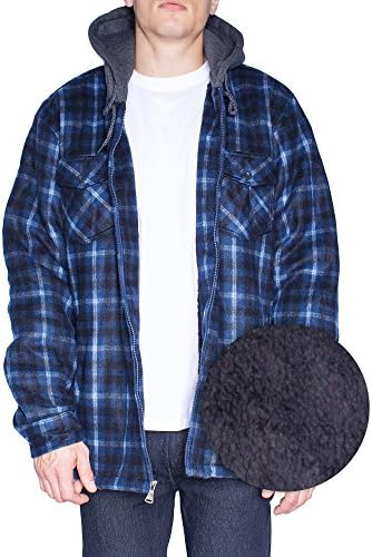 Walnut Creek Mens Fleece Lined Plaid Flannel Jacket