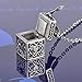 HOUSWEETY Stainless Steel Cuboid Prayer Box Pendant Keepsake Necklace Memorial Jewelry(6/8