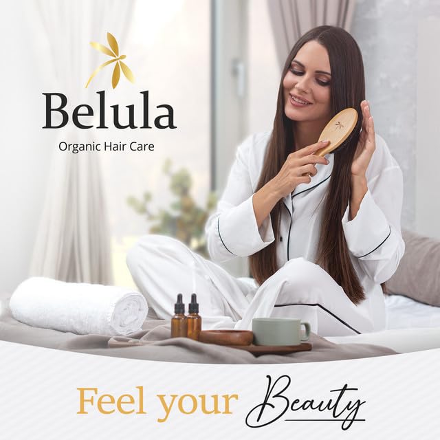 Belula Boar Bristle Hair Brush - Hair Brushes for Women & Mens Hair Brush, Detangler Brush, Hairbrush, Detangling Brush for Long, Curly or Any Type of Hair.