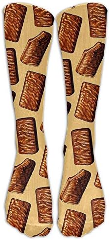 Chocolate Bar Pattern Compression Socks Soccer Socks High Socks Long Socks 19.7 inch
