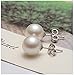 Cat Eye Jewels 5mm Pearl Stud Earrings, S925 Sterling Silver Button Ball White Shell Pearl Stud Earrings E04