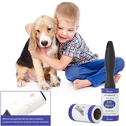 Pet Hair Roller Lint Remover Extra Sticky Fur Remover Lint Roller Dog Cat Hair Removal for Clothes, Furniture - Supersize 110 Sheets/Roller, 2 Refills, 330 Sheets Total - Thumbnail 6