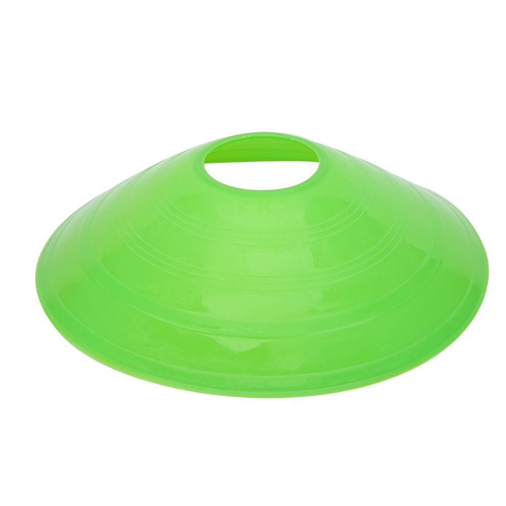 Dilwe 10Pcs Football Training Cones, Highly Visible Sports Marking Cones with Carrying Handle for Practice(Green)